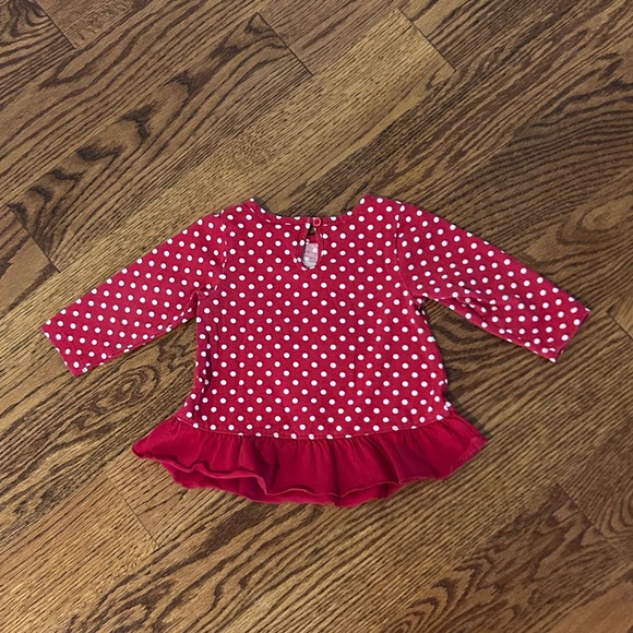 Nursery Rhyme | Red and White Polka Dot Shirt with Christmas Tree Appliqué - Picture 2 of 3